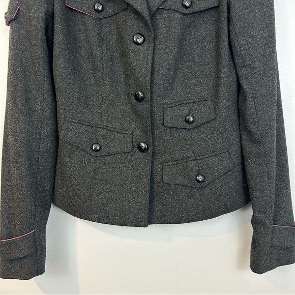 Diane Von Furstenberg El Dorado Grey Button Up Wool Blend Pea Coat Jacket Size 4 - Picture 7 of 14